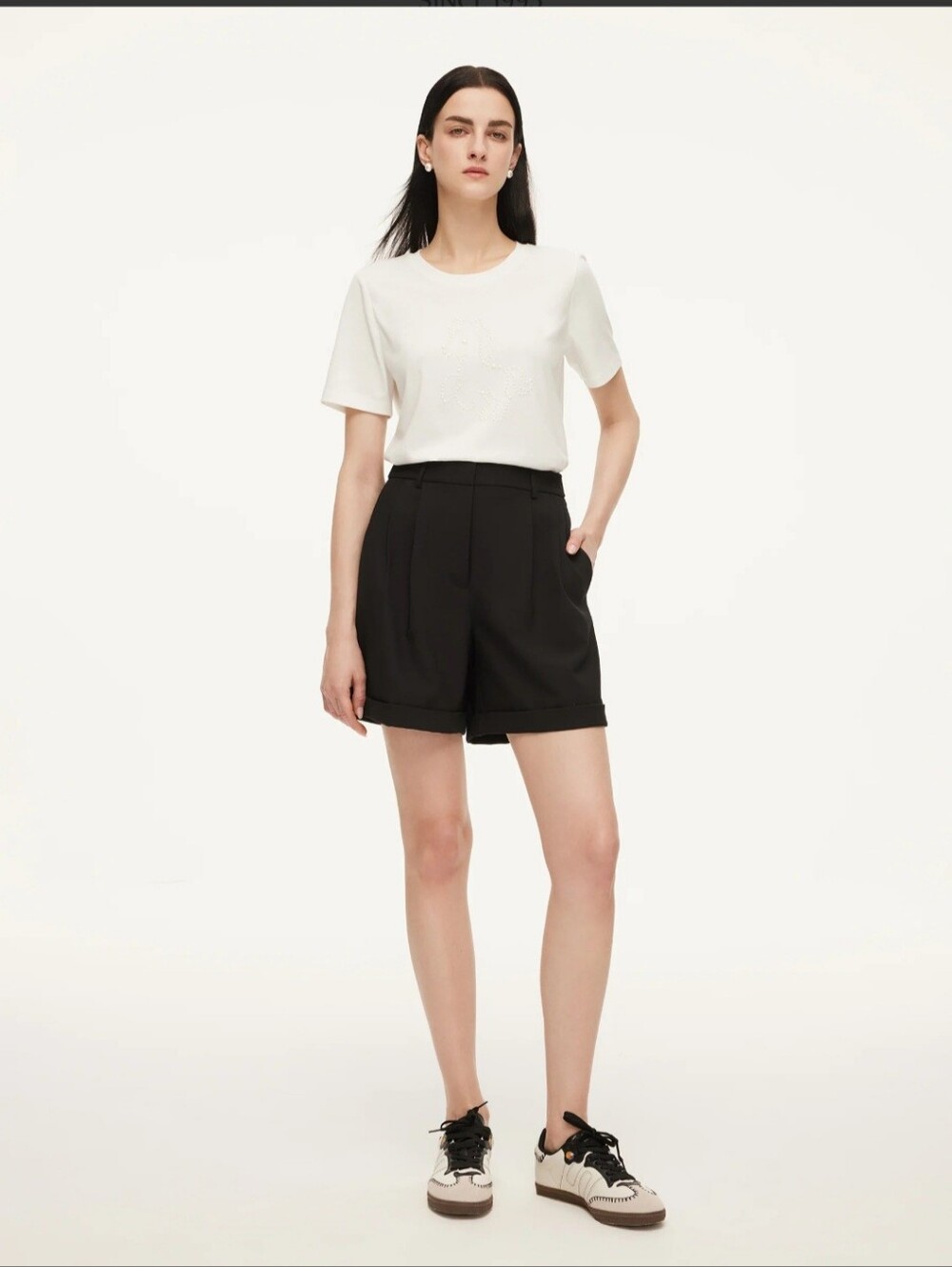 GOELIA Stretch Adjustable Waist W Belt Women A-Line Shorts sz 29 Msrp $99